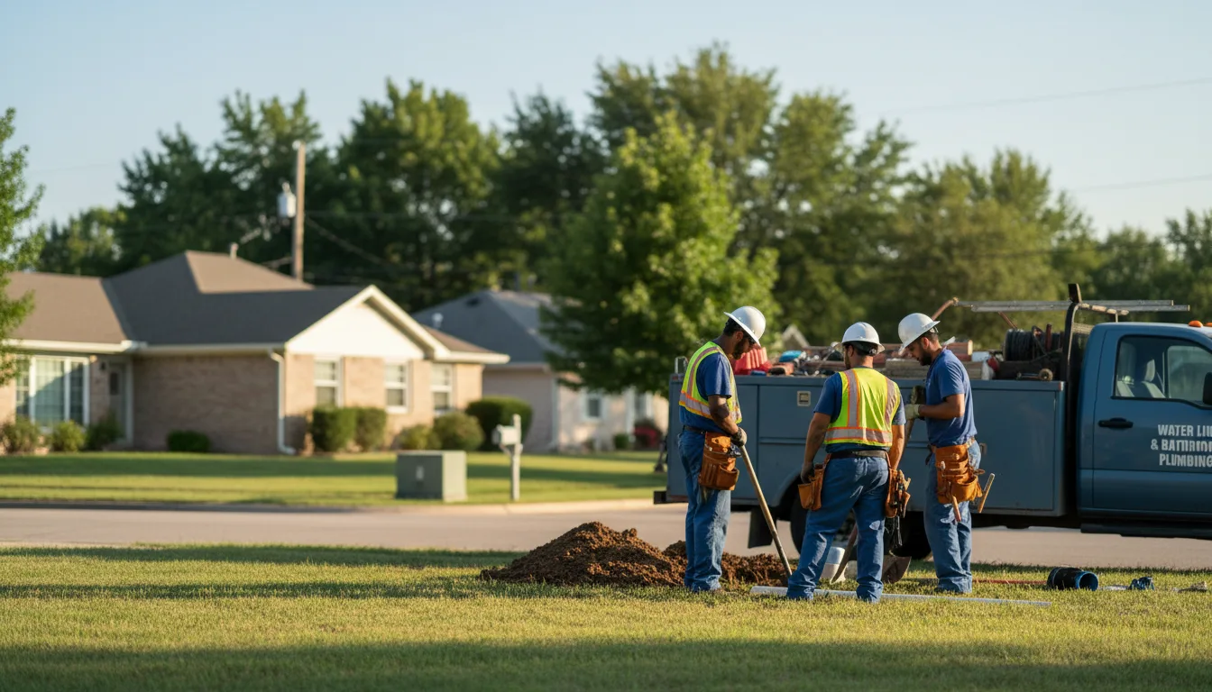 Residential water line and bathroom plumbing service in Reklaw, TX